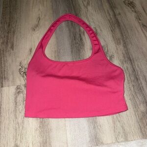 Pink Ribbed Crop Top